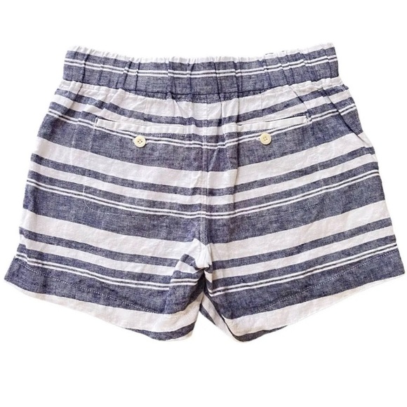 Athleta Dress Blue Bold Stripe Linen Shorts Size 4 - Picture 7 of 14